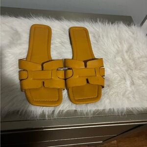 Yellow Slide Sandals